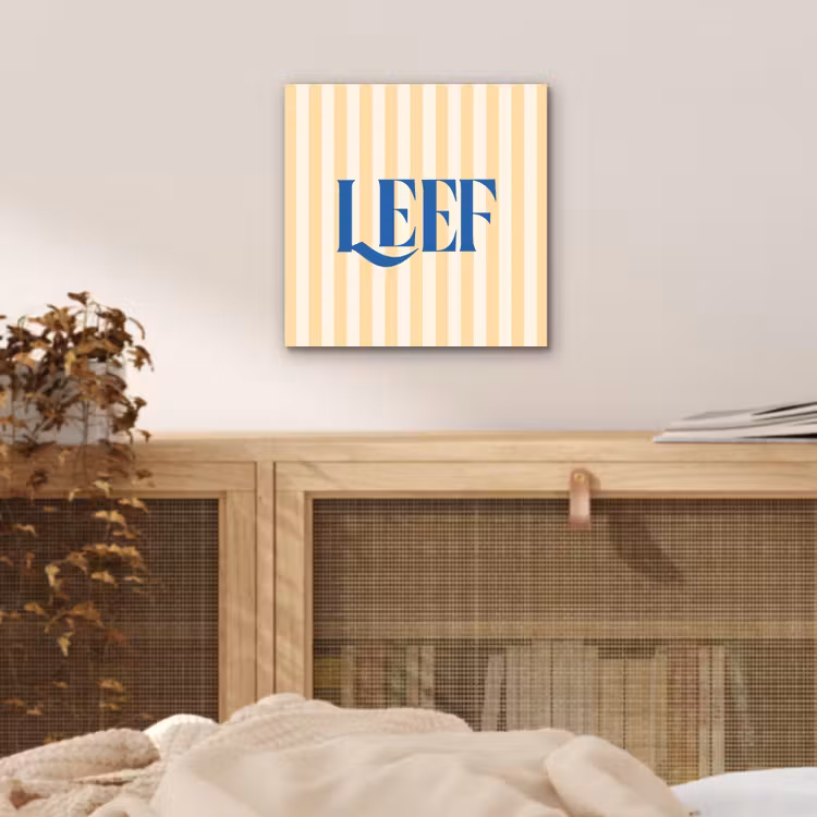 Blauw - Geel - Strepen - Leef aluminium wit klein -sfeer3