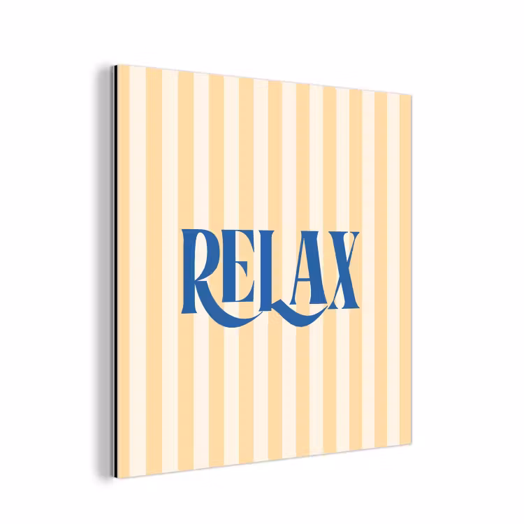 Blauw - Geel - Strepen - Relax aluminium wit klein -3d