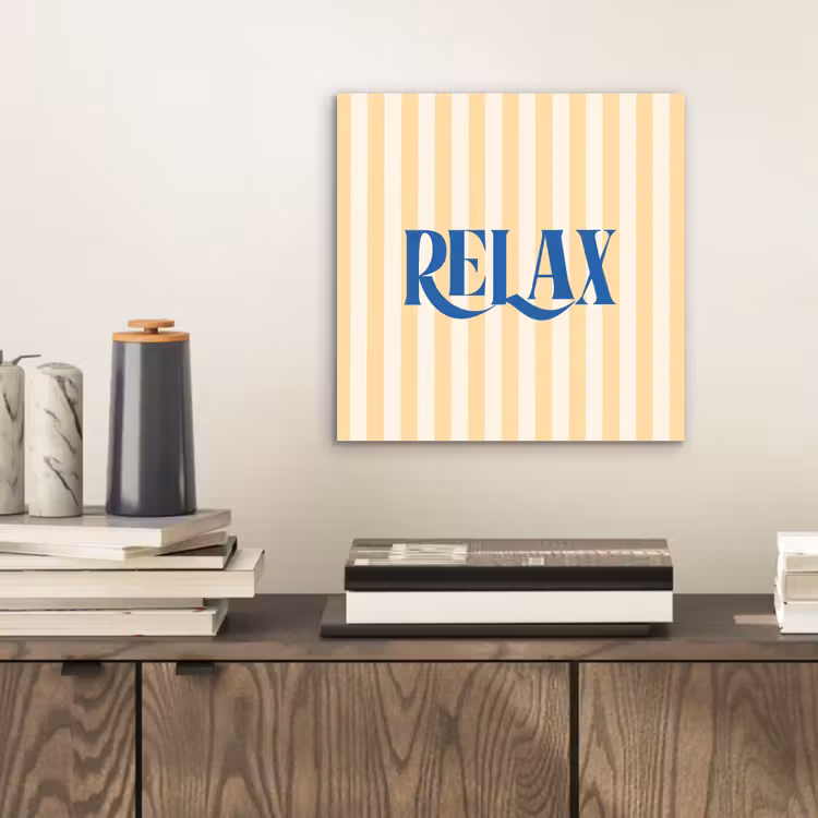 Blauw - Geel - Strepen - Relax aluminium wit klein -sfeer1
