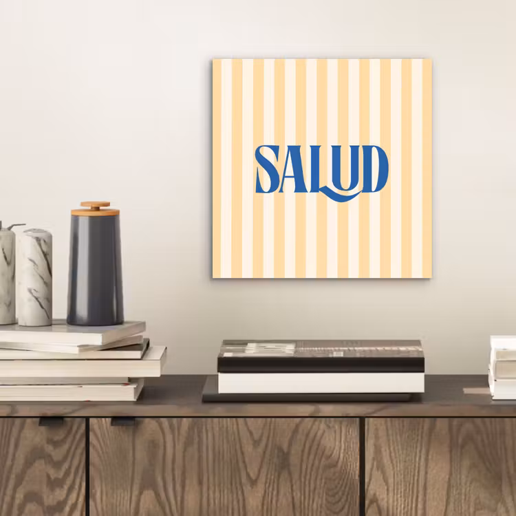 Blauw - Geel - Strepen - Salud aluminium wit klein -sfeer1
