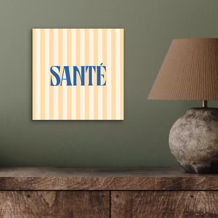 Blauw - Geel - Strepen - Santé aluminium wit klein -sfeer2