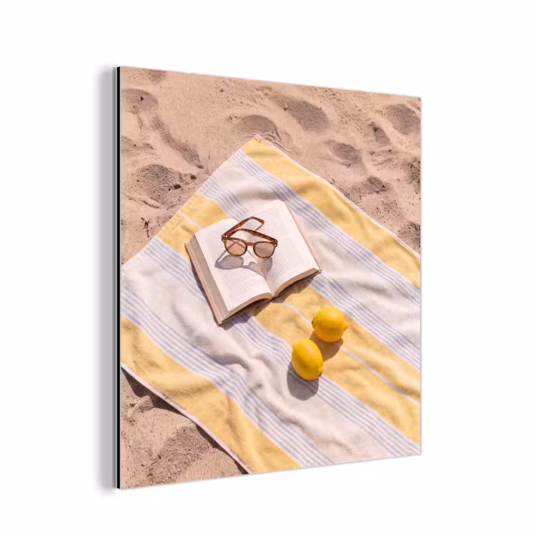 Boek - Zonnebril - Strand - Zomer - Geel aluminium wit klein -3d