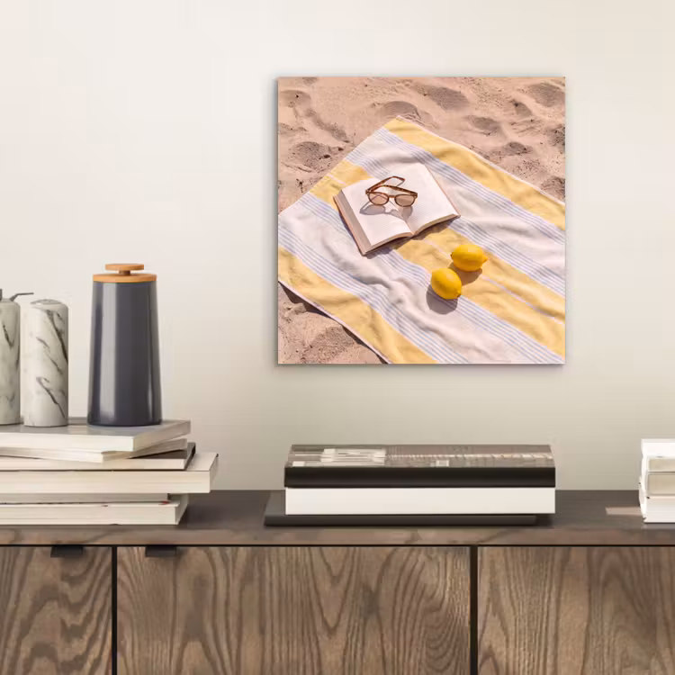 Boek - Zonnebril - Strand - Zomer - Geel aluminium wit klein -sfeer1