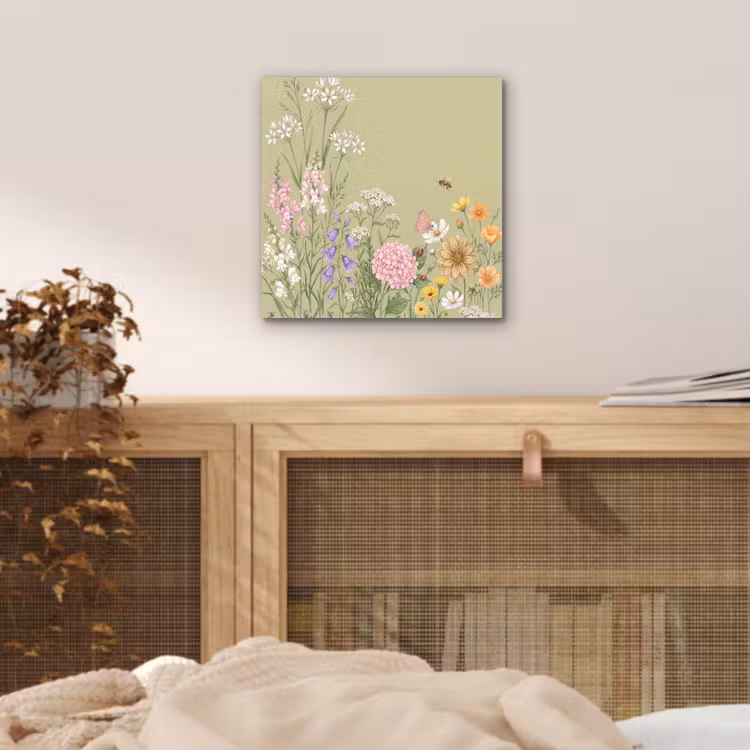 Botanisch - Bloemen - Kleurrijk aluminium wit klein -sfeer3