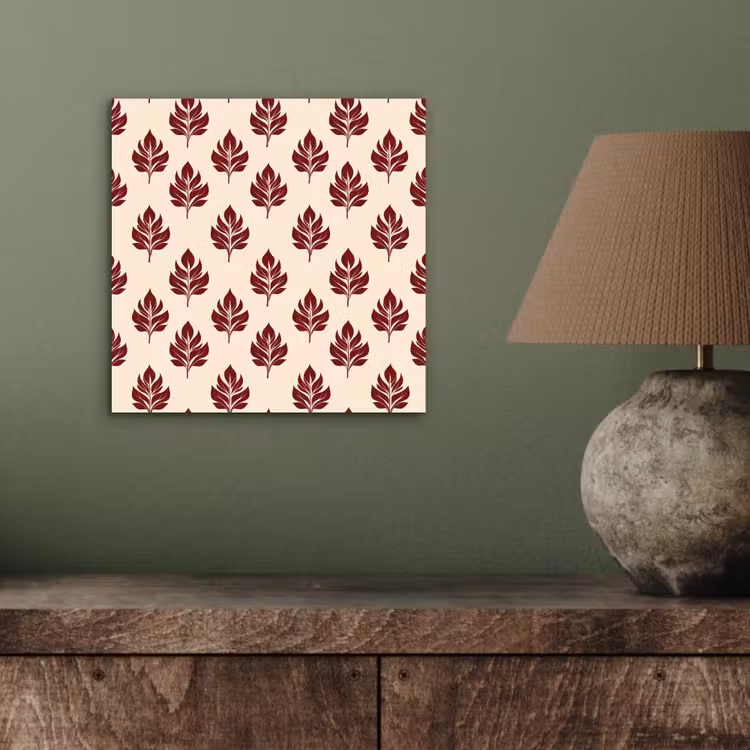 Botanisch - Patroon - Bordeaux aluminium wit klein 46 -sfeer2