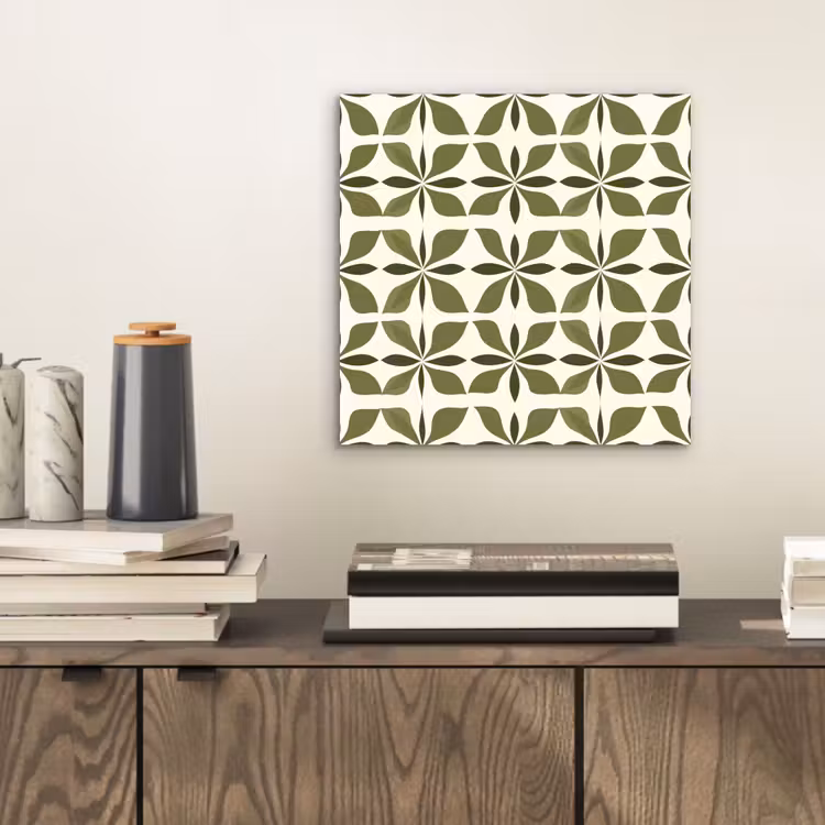 Botanisch - Retro - Groen aluminium wit klein 46 -sfeer1
