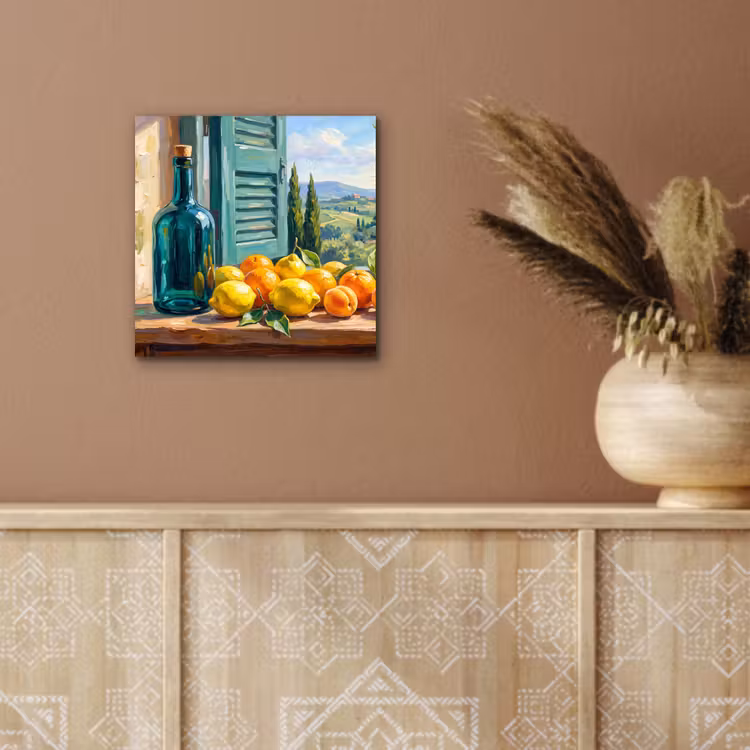 aluminium wall art - Bottle - Fruit - Still Life - Fles - Fruit - Stilleven aluminium wit klein