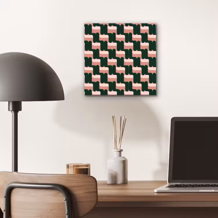 Vlechtpatroon - Groen - Roze - Geometrisch aluminium wit klein 46 -sfeer5