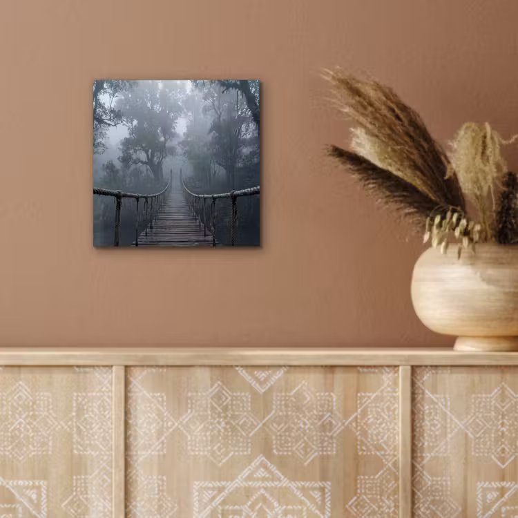 Brug - Jungle - Mist - Natuur aluminium wit klein -sfeer4