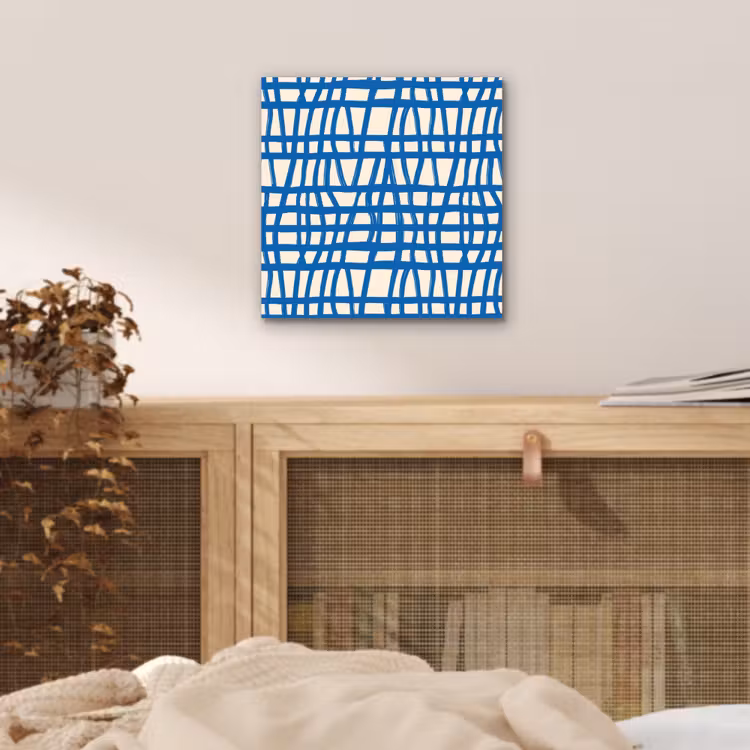 Ruitpatroon - Blauw - Crème aluminium wit klein 46 -sfeer3