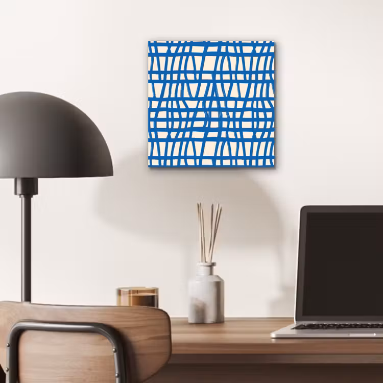 Ruitpatroon - Blauw - Crème aluminium wit klein 46 -sfeer5