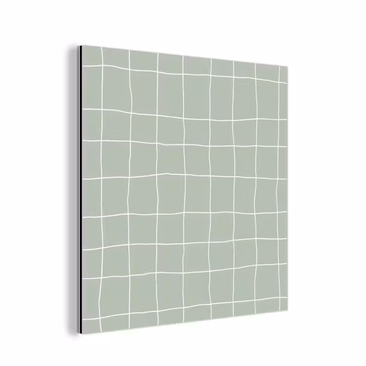 Ruitpatroon - Golvend - Groen aluminium wit klein 46 -3d
