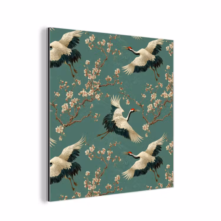 Kersenbloesem - Kraamvogels - Groen aluminium wit klein 46 -3d