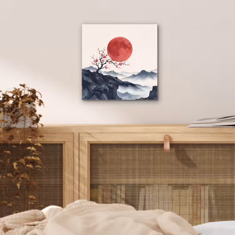 Kersenbloesem - Oosters - Rood aluminium wit klein -sfeer3