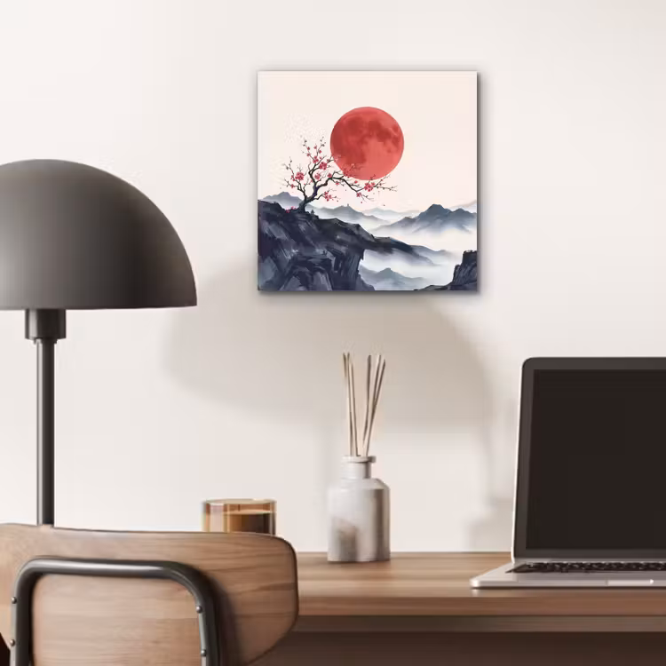 Kersenbloesem - Oosters - Rood aluminium wit klein -sfeer5