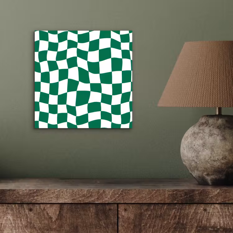Schaakbord - Golvend - Groen aluminium wit klein 46 -sfeer2
