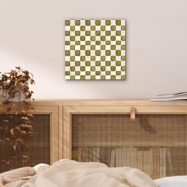 Schaak - Patroon - Groen aluminium wit klein 46 -sfeer3