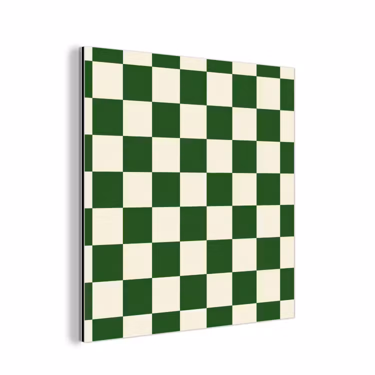 Schaakbord - Patroon - Groen aluminium wit klein 46 -3d
