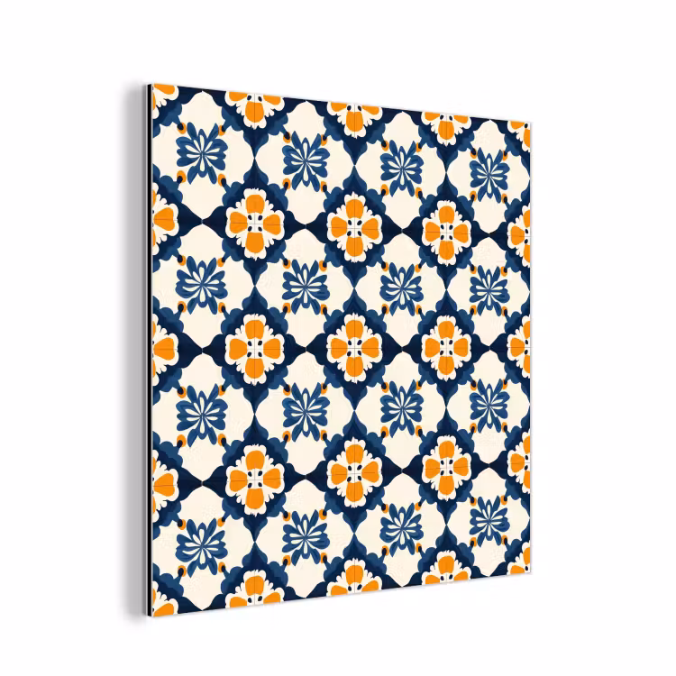 Klassiek - Geometrisch - Blauw aluminium wit klein 46 -3d