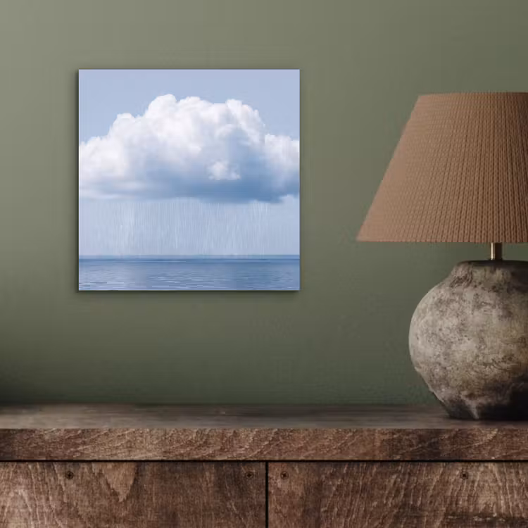 aluminium wall art - Cloud - Rain - Nature - Wolk - Regen - Natuur aluminium wit klein