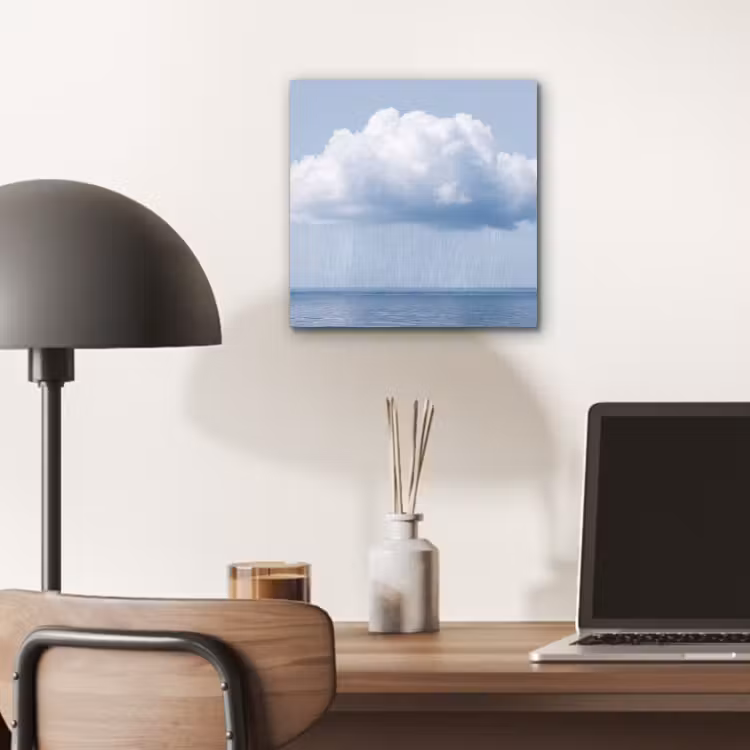 aluminium wall art - Cloud - Rain - Nature - Wolk - Regen - Natuur aluminium wit klein