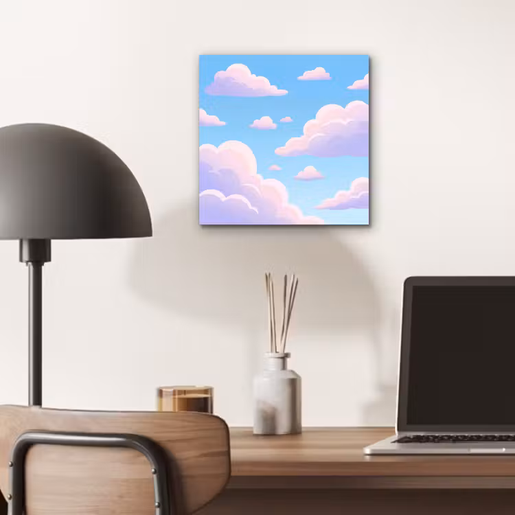 Wolken - Roze - Blauw - Natuur - Modern aluminium wit klein -sfeer5