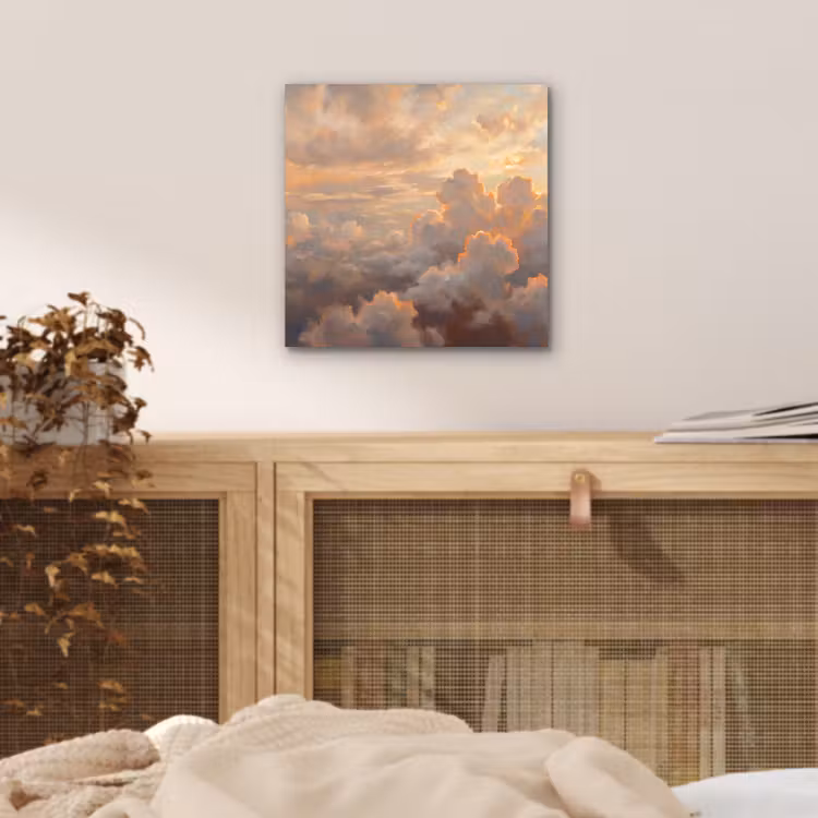 Wolken - Zonsondergang - Natuur - Abstract - Goud aluminium wit klein -sfeer3