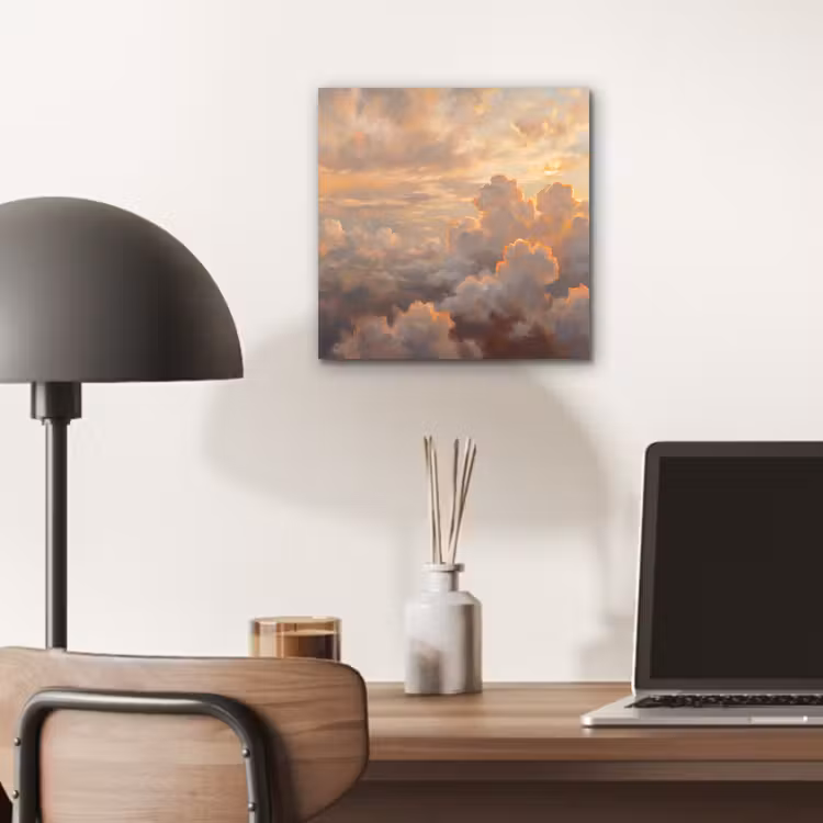 Wolken - Zonsondergang - Natuur - Abstract - Goud aluminium wit klein -sfeer5