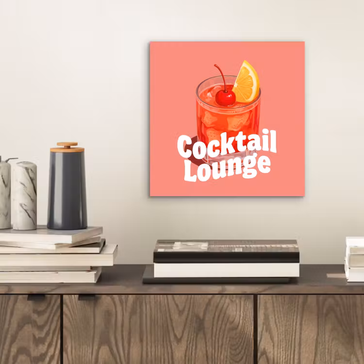 Cocktail Lounge - Glas - Koraal aluminium wit klein -sfeer1