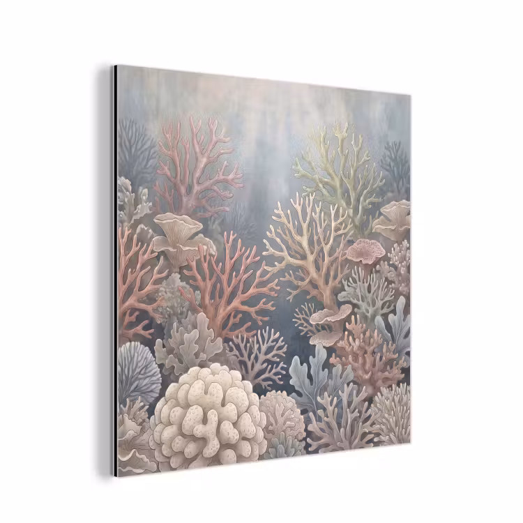 Koraal - Zeeleven - Onderwater - Illustratie - Natuur aluminium wit klein -3d