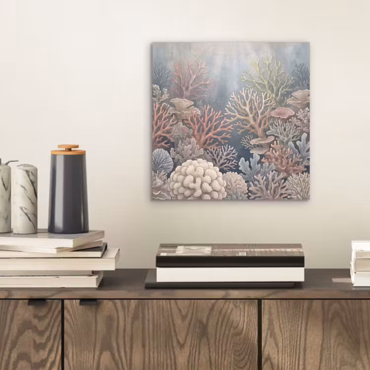 Koraal - Zeeleven - Onderwater - Illustratie - Natuur aluminium wit klein -sfeer1
