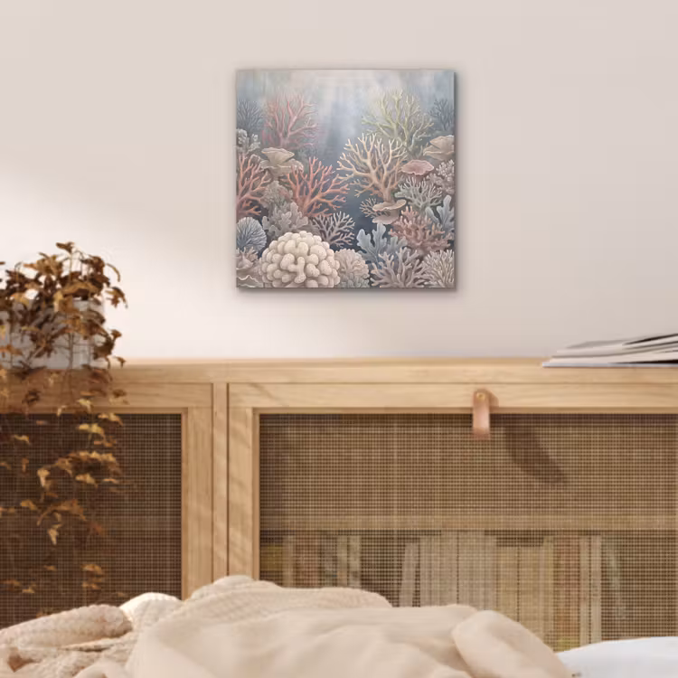 Koraal - Zeeleven - Onderwater - Illustratie - Natuur aluminium wit klein -sfeer3
