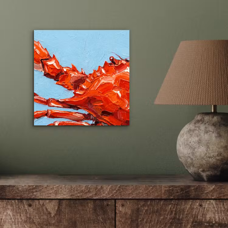 Krab - Zee - Dieren - Abstract - Rood aluminium wit klein -sfeer2