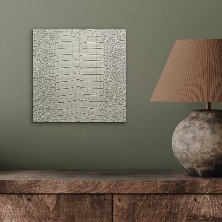 Krokodillenleer - Schubben - Groen aluminium wit klein -sfeer2