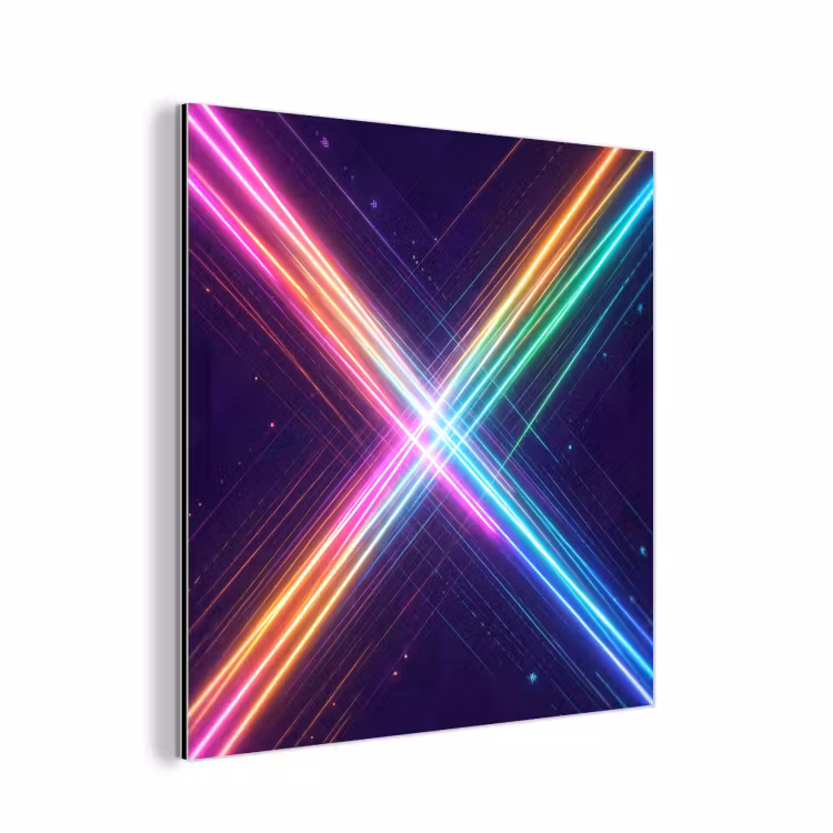 Kruisen - Lasterstralen - Neon aluminium wit klein -3d