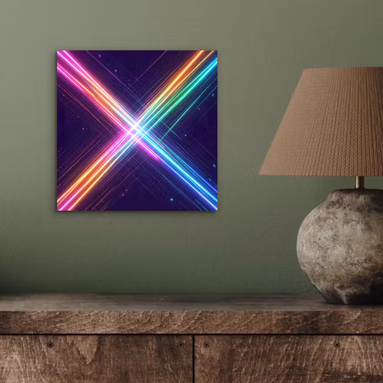 Kruisen - Lasterstralen - Neon aluminium wit klein -sfeer2