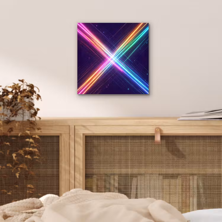 Kruisen - Lasterstralen - Neon aluminium wit klein -sfeer3