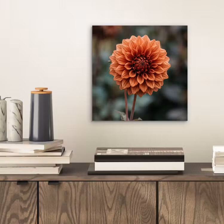 Dahlia - Bloem - Natuur - Sfeervol aluminium wit klein -sfeer1