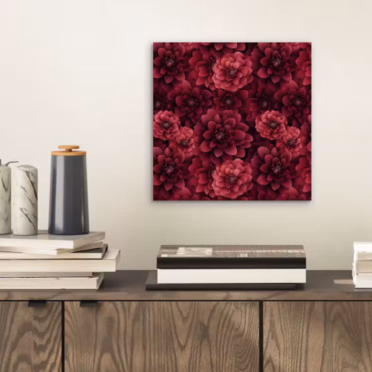 Dahlias - Bloemen - Rood aluminium wit klein 46 -sfeer1