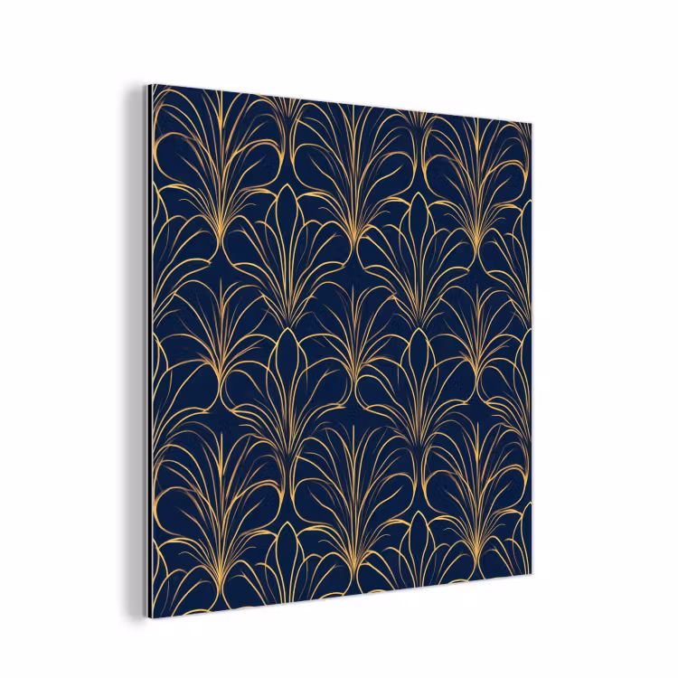 Deco - Waaier - Blauw aluminium wit klein 46 -3d