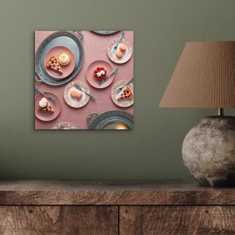 Dessert - Taart - Gebak - Zoet - Roze aluminium wit klein -sfeer2