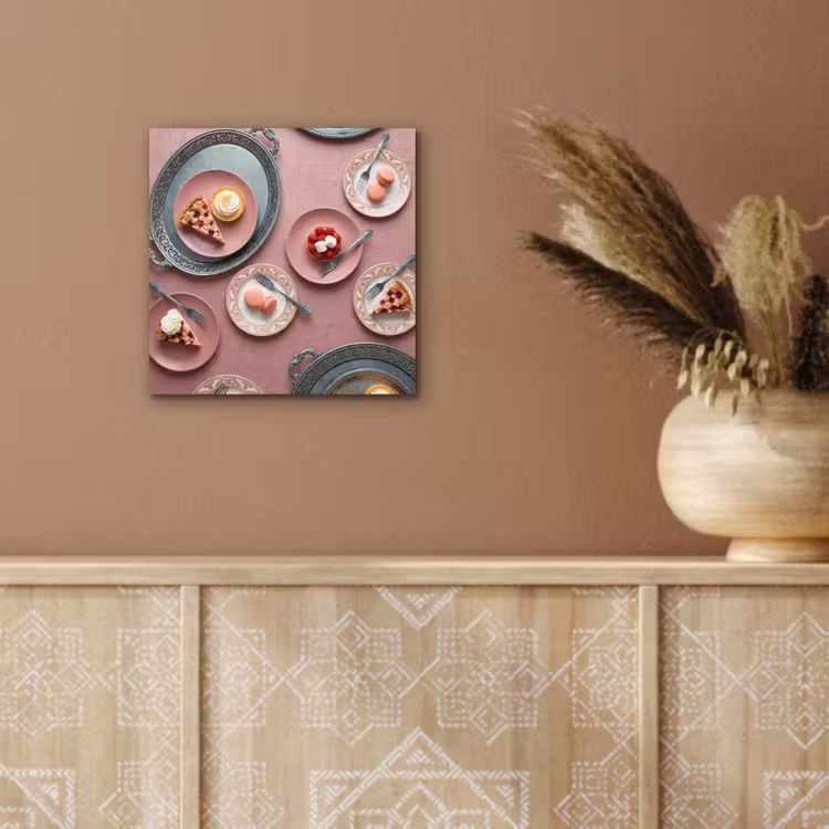 Dessert - Taart - Gebak - Zoet - Roze aluminium wit klein -sfeer4