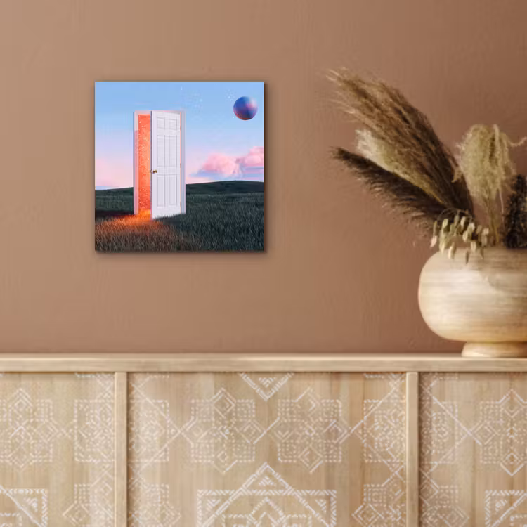aluminium wall art - Door - Fantasy - Space - Deur - Fantasie - Ruimte aluminium wit klein