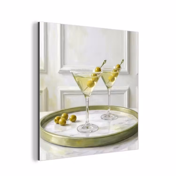 Drank - Martini - Olijven - Modern - Wit aluminium wit klein -3d