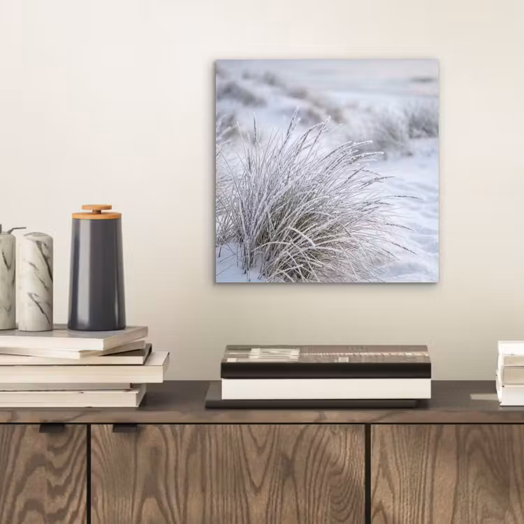 Duinen - Sneeuw - Strand - Winter - Serene aluminium wit klein -sfeer1