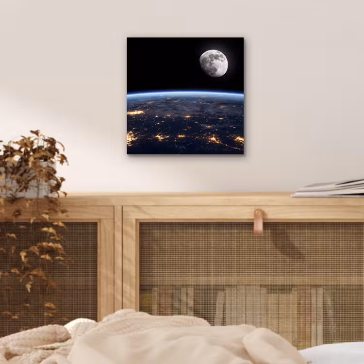 aluminium wall art - Earth - Night - Space - Aarde - Nacht - Ruimte aluminium wit klein