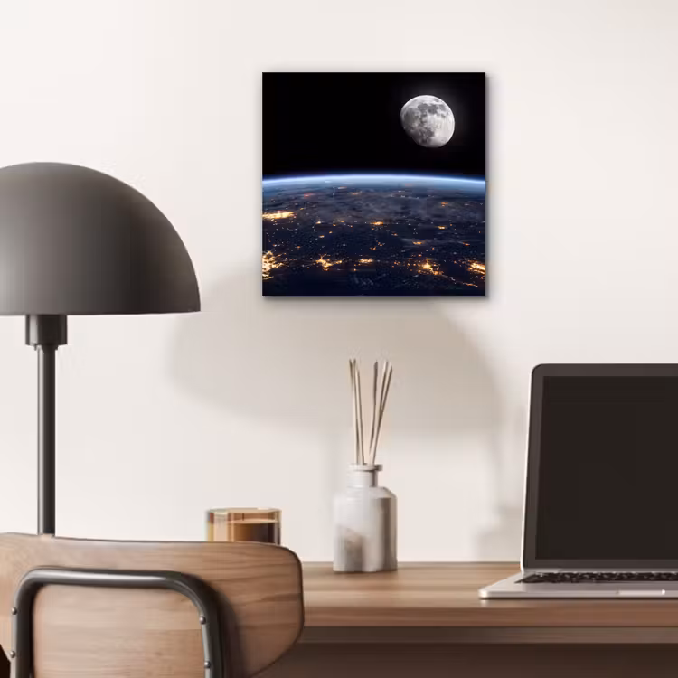 aluminium wall art - Earth - Night - Space - Aarde - Nacht - Ruimte aluminium wit klein