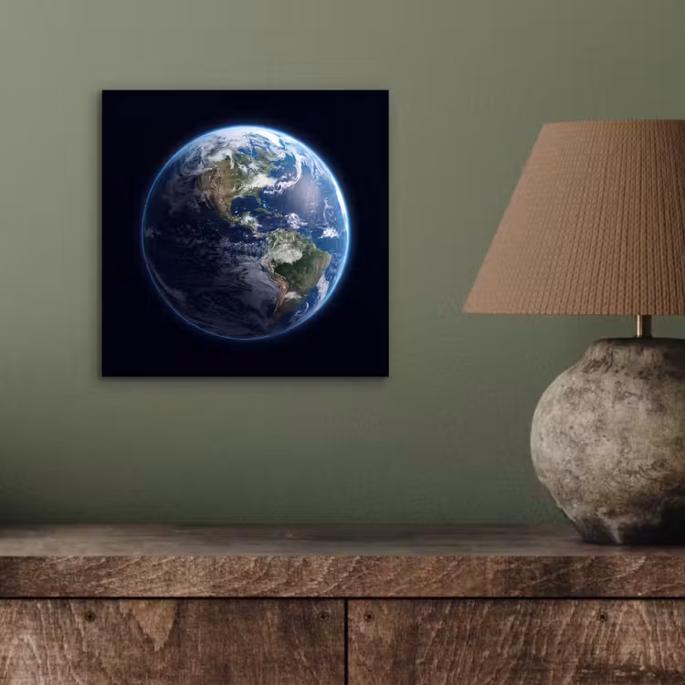 aluminium wall art - Earth - Space - Cosmos - Aarde - Ruimte - Kosmos aluminium wit klein