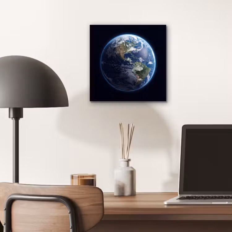 aluminium wall art - Earth - Space - Cosmos - Aarde - Ruimte - Kosmos aluminium wit klein