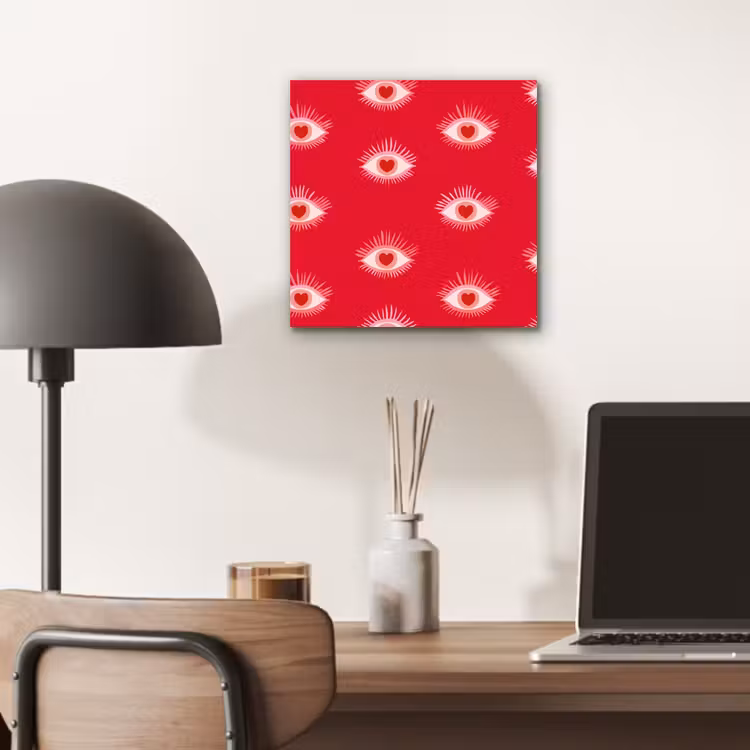 Ogen - Hart - Abstract - Rood - Roze aluminium wit klein 46 -sfeer5